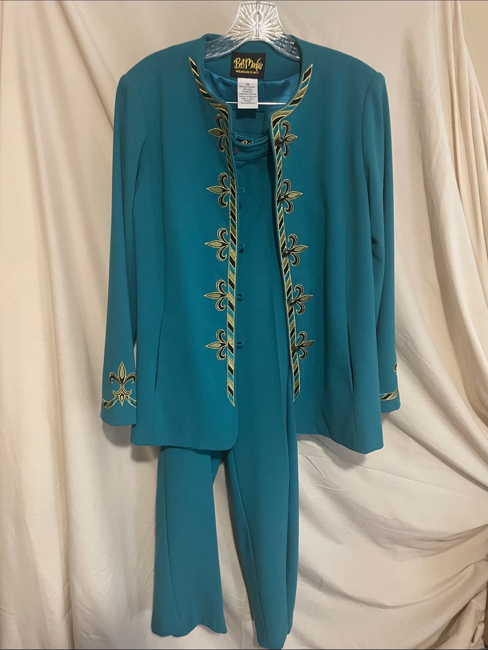 BOB MACKIE: Teal Embroidered Women's Jacket. Wear a piece of American Art!!!